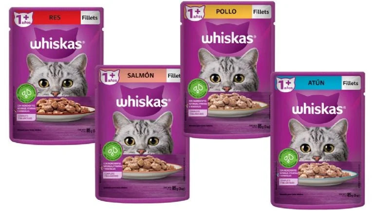 sobres de carne humeda para gatos whiscas